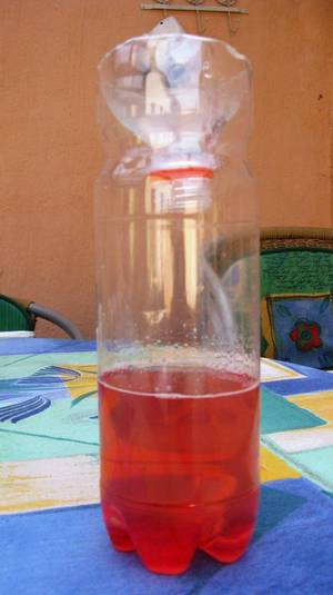 Billede af ombygget 1½ liters flaske